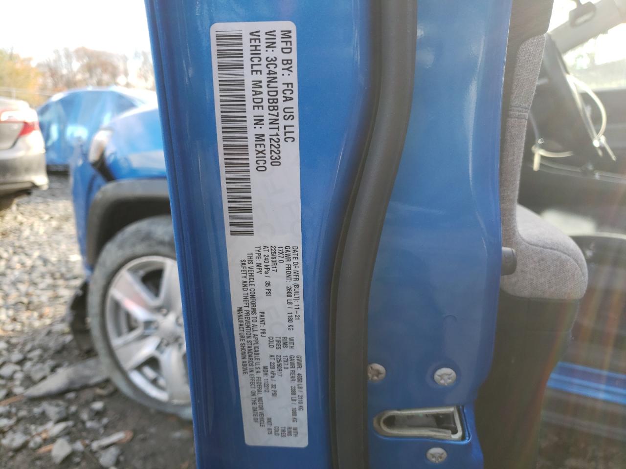 2022 Jeep Compass Latitude VIN: 3C4NJDBB7NT122230 Lot: 82299074