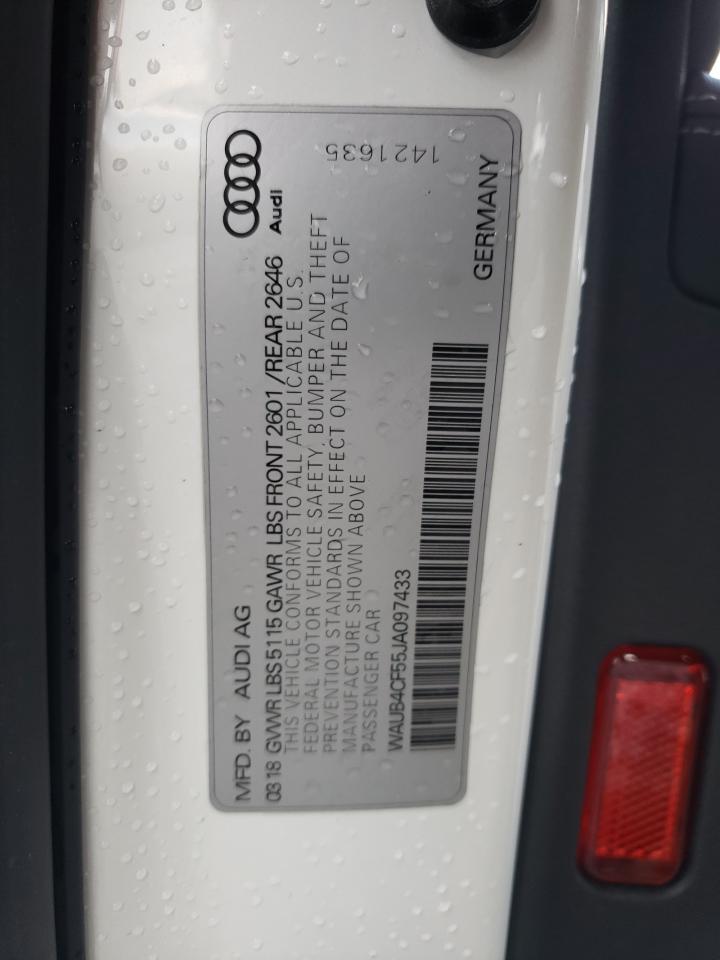 2018 Audi S5 Premium Plus VIN: WAUB4CF55JA097433 Lot: 81412134
