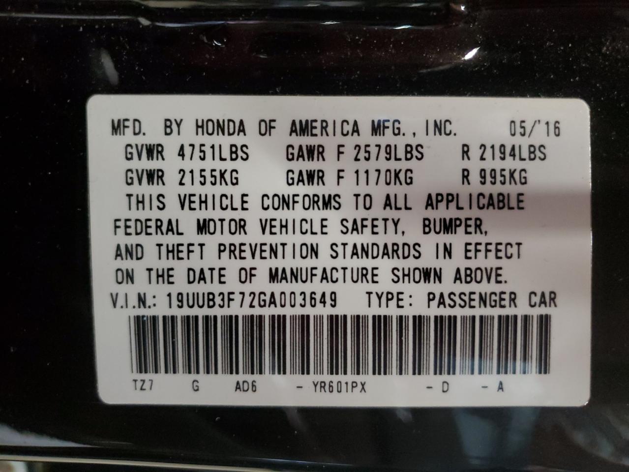 2016 Acura TLX - Image 15