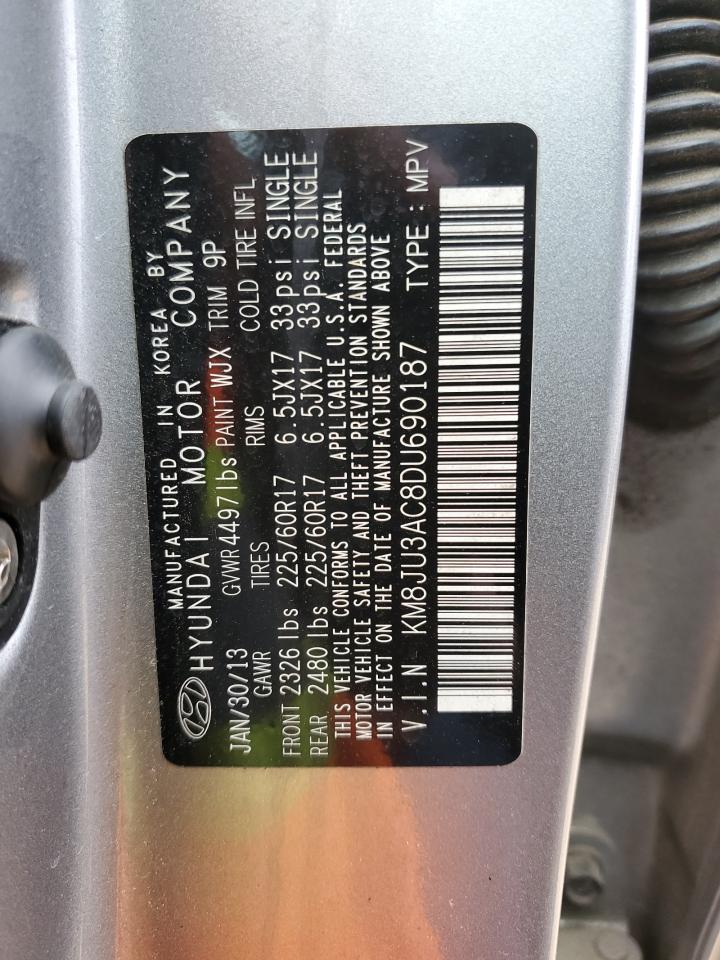 2013 Hyundai Tucson Gls VIN: KM8JU3AC8DU690187 Lot: 78897594