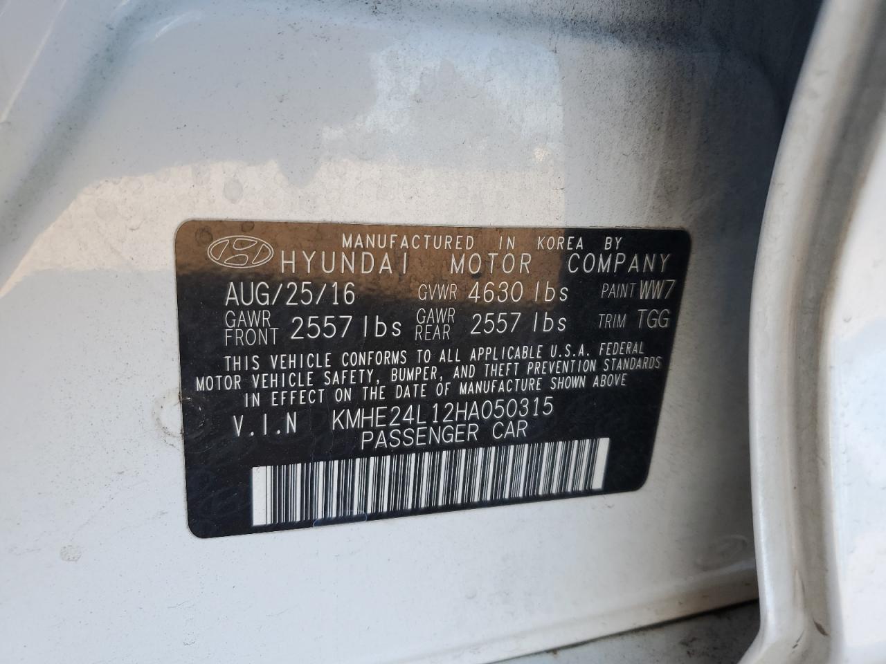 KMHE24L12HA050315 2017 HYUNDAI SONATA - Image 12