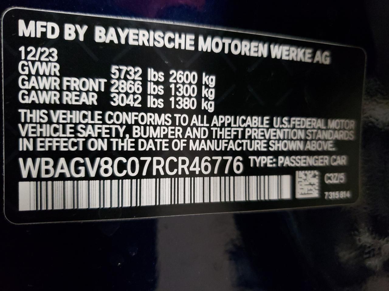 2024 BMW M850Xi VIN: WBAGV8C07RCR46776 Lot: 80021814