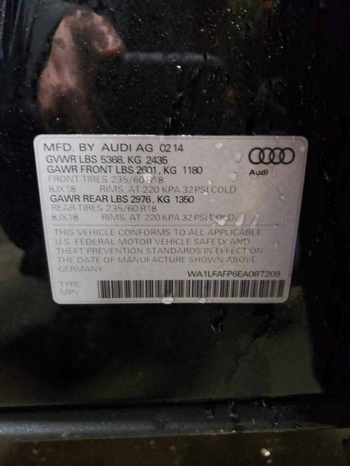 2014 Audi Q5 Premium Plus VIN: WA1LFAFP6EA087209 Lot: 79615214