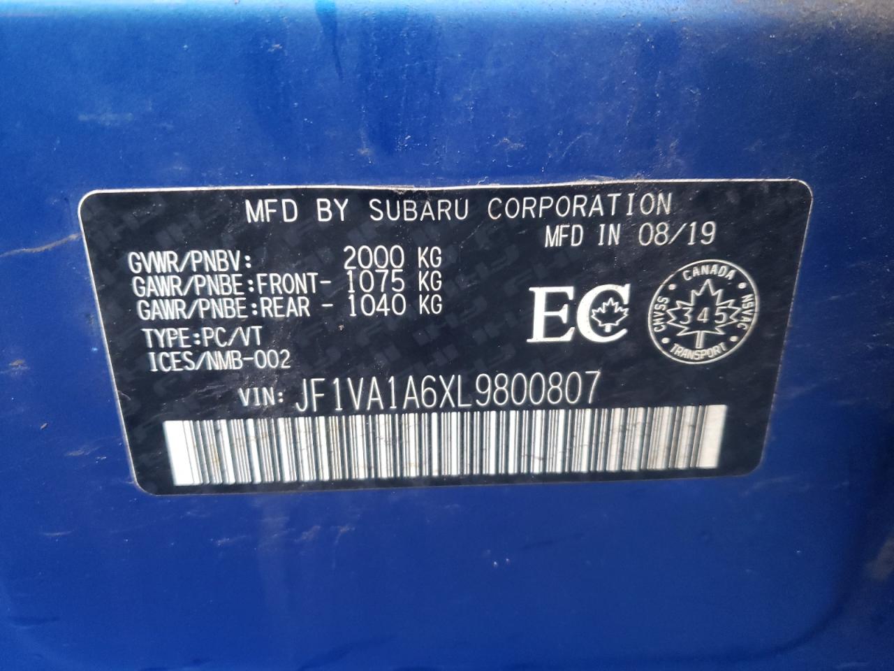 2020 Subaru WRX - Image 13