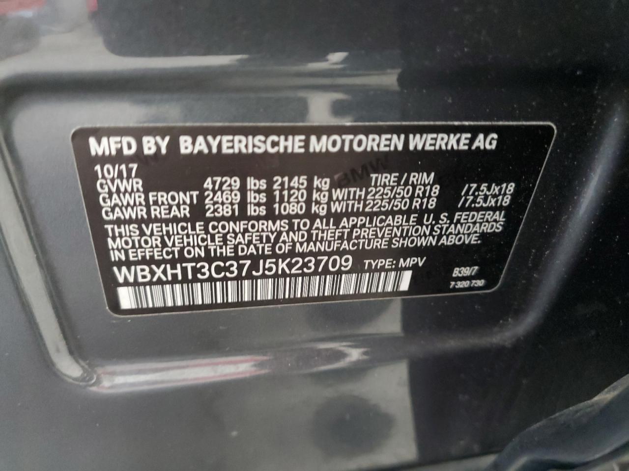 VIN WBXHT3C37J5K23709 2018 BMW X1 no.13