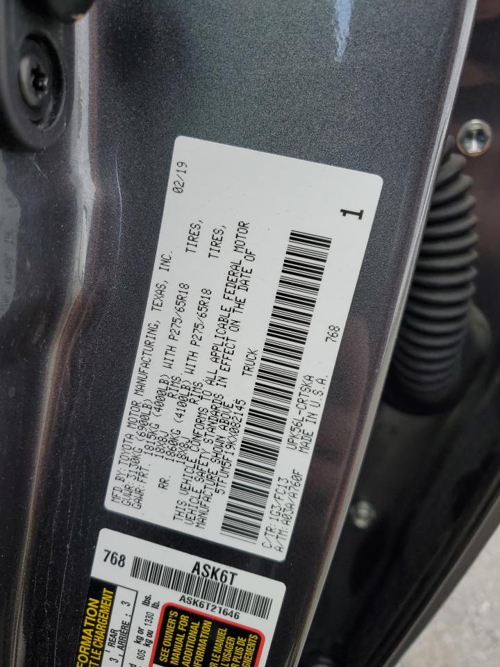 VIN 5TFUM5F19KX082145 2019 TOYOTA TUNDRA no.12