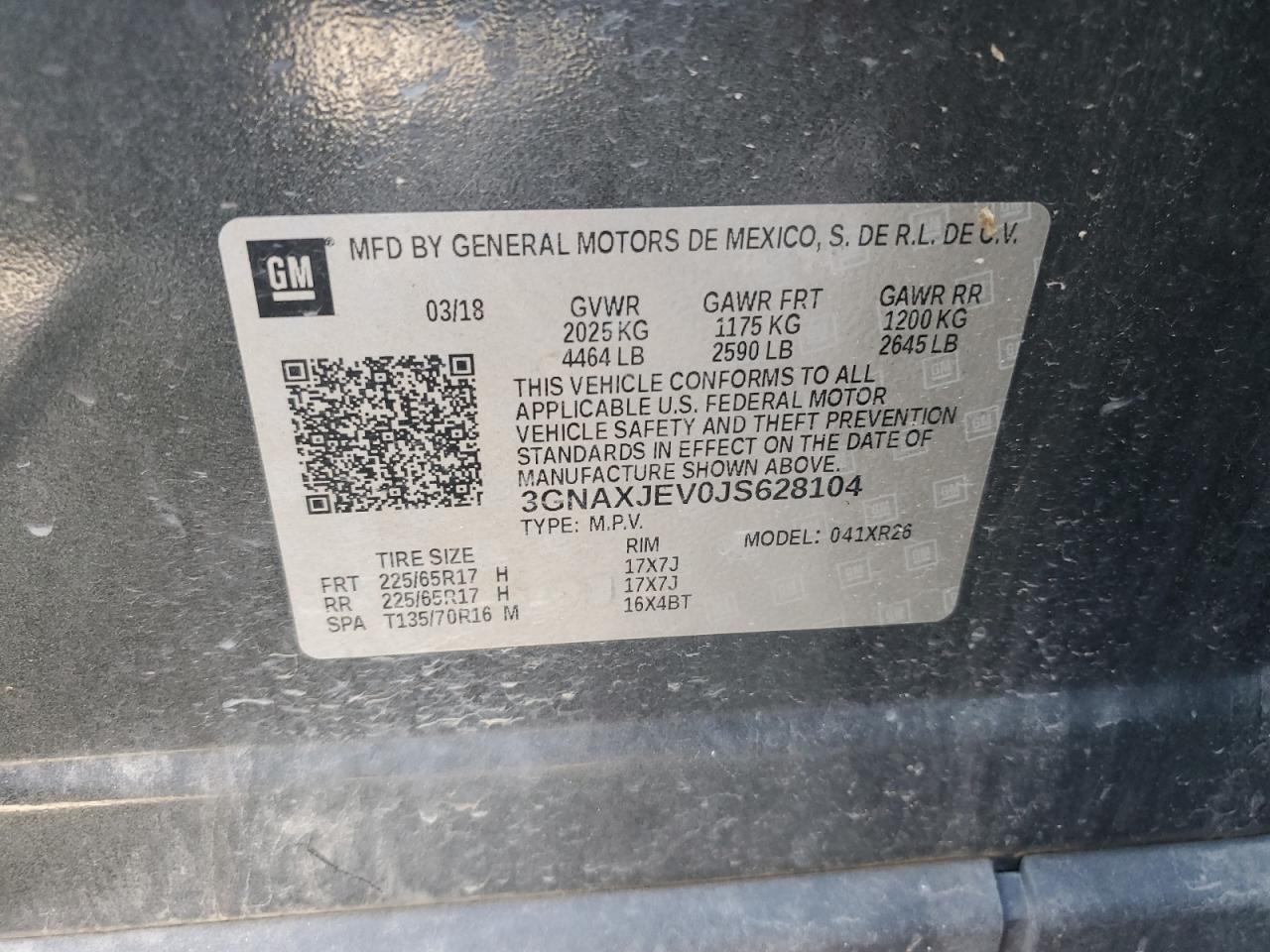 VIN 3GNAXJEV0JS628104 2018 CHEVROLET EQUINOX no.13