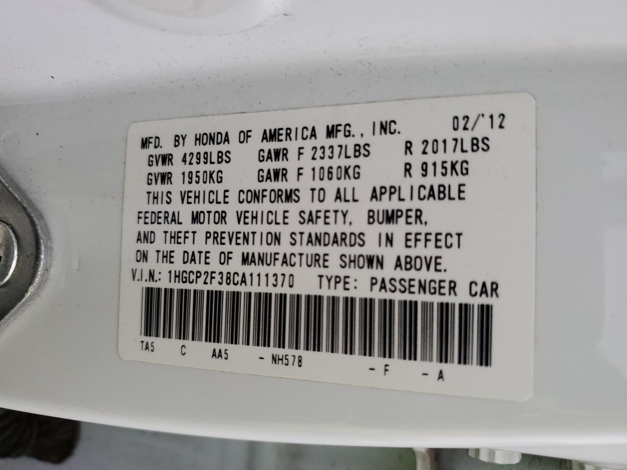 2012 Honda Accord - Image 12