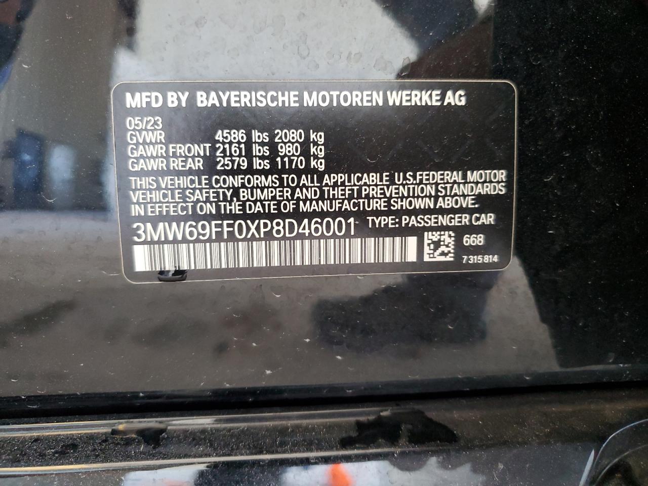 VIN 3MW69FF0XP8D46001 2023 BMW 3 SERIES no.12