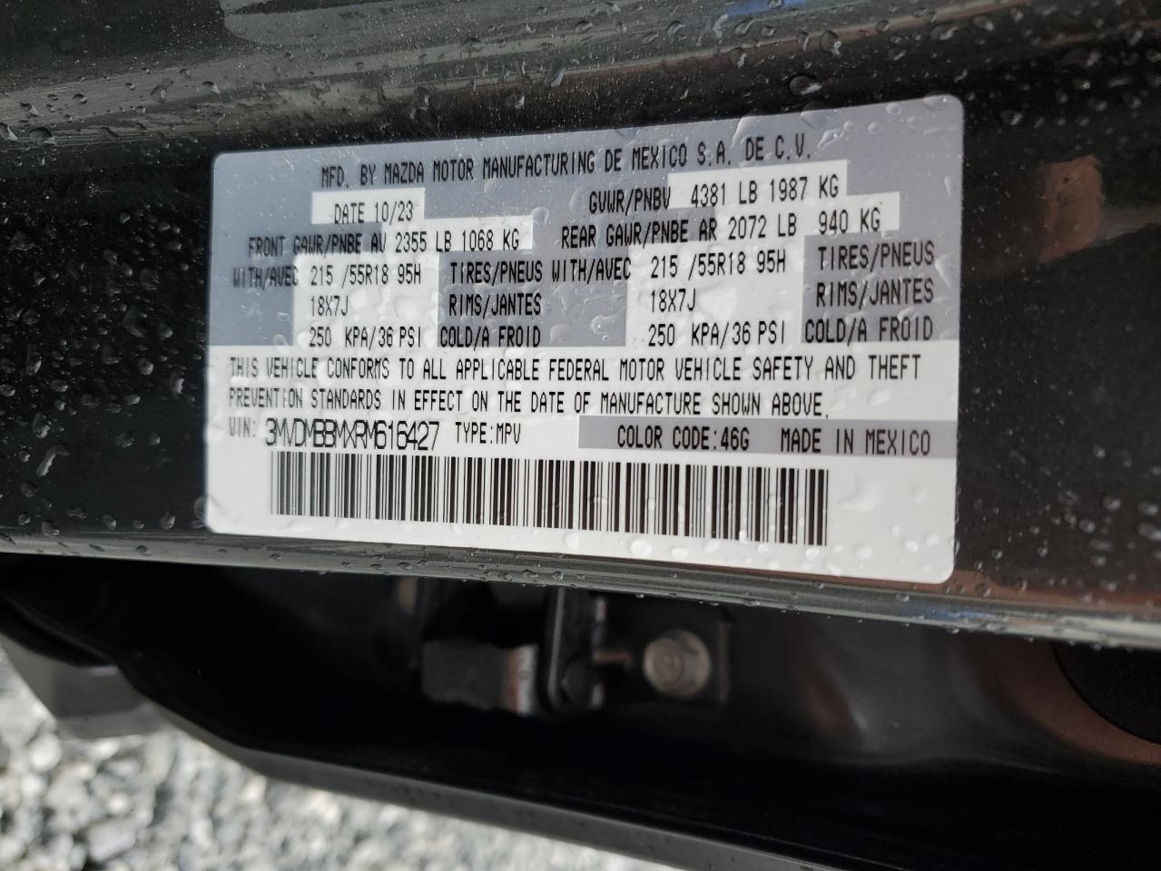 VIN 3MVDMBBMXRM616427 2024 MAZDA CX30 no.14