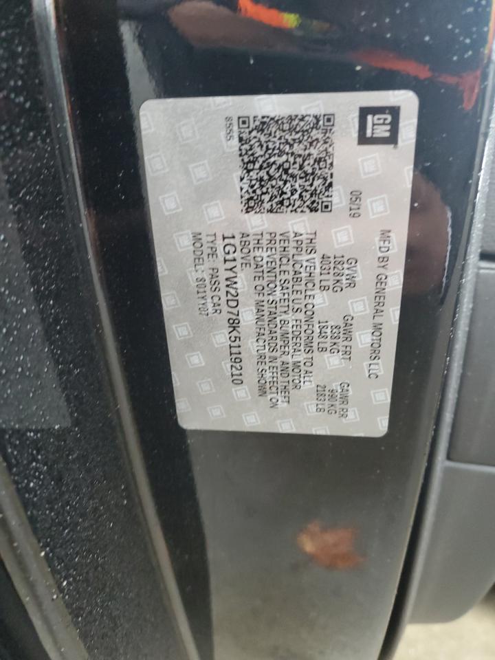 2019 Chevrolet Corvette Grand Sport 1Lt VIN: 1G1YW2D78K5119210 Lot: 81775314