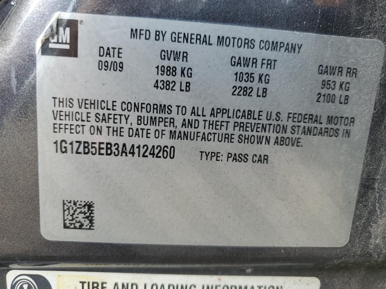 2010 Chevrolet Malibu Ls VIN: 1G1ZB5EB3A4124260 Lot: 82652254