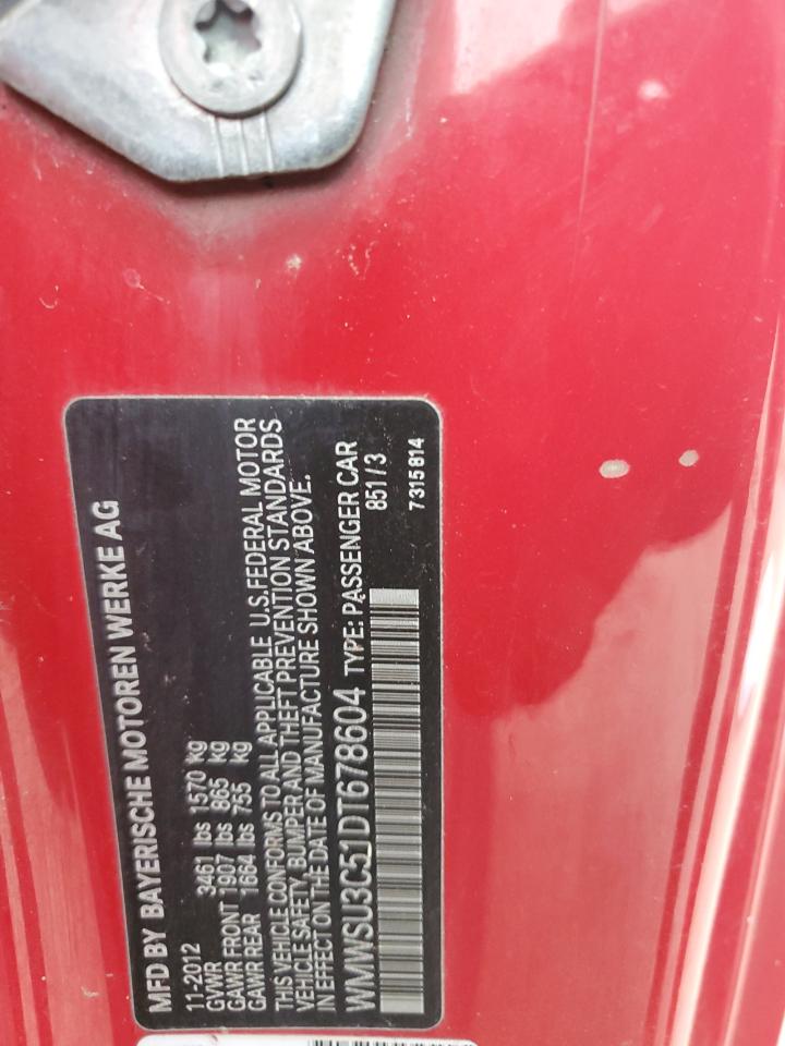 2013 Mini Cooper VIN: WMWSU3C51DT678604 Lot: 79879624