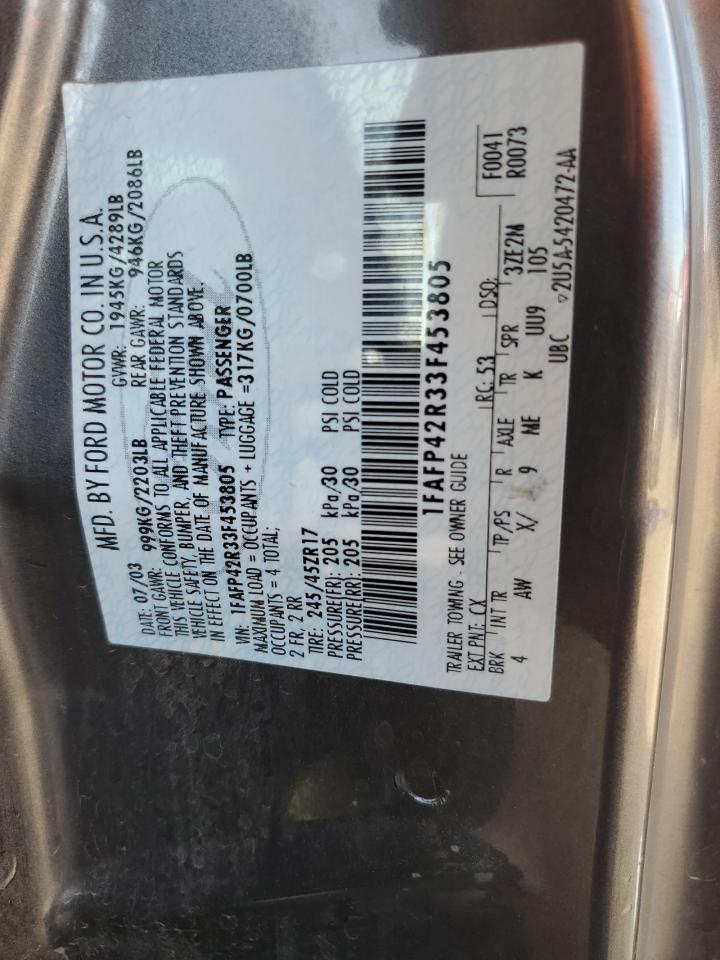 2003 Ford Mustang Mach I VIN: 1FAFP42R33F453805 Lot: 79853144