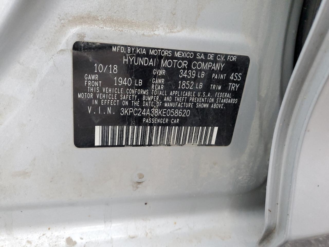 3KPC24A38KE058620 2019 HYUNDAI ACCENT - Image 13