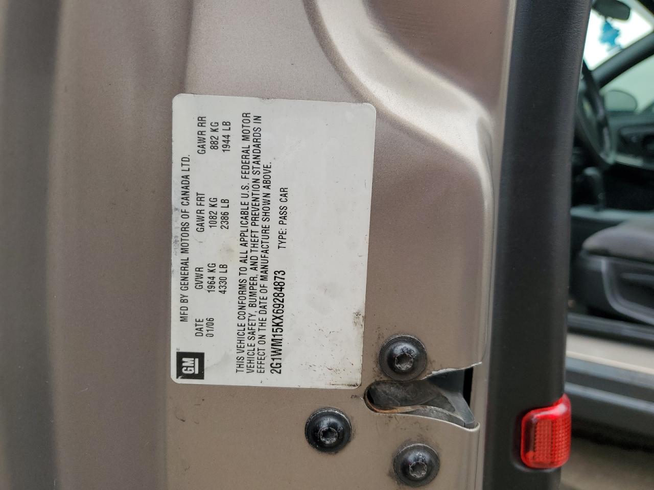 2006 Chevrolet Monte Carlo Lt VIN: 2G1WM15KX69282873 Lot: 81506574