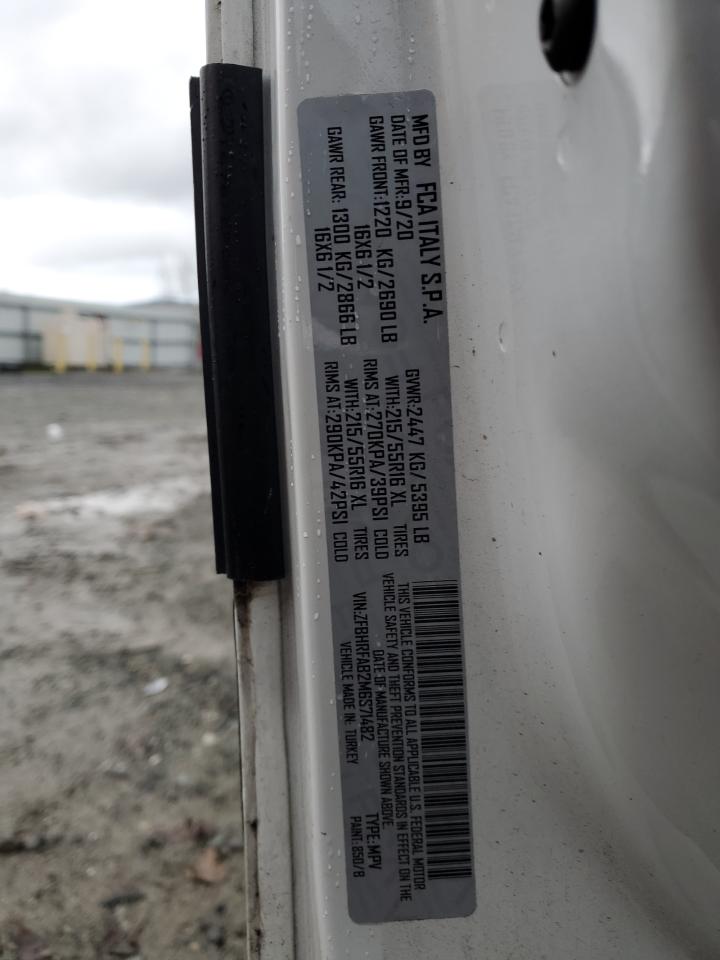 2021 Ram Promaster City VIN: ZFBHRFAB2M6S71482 Lot: 78954704