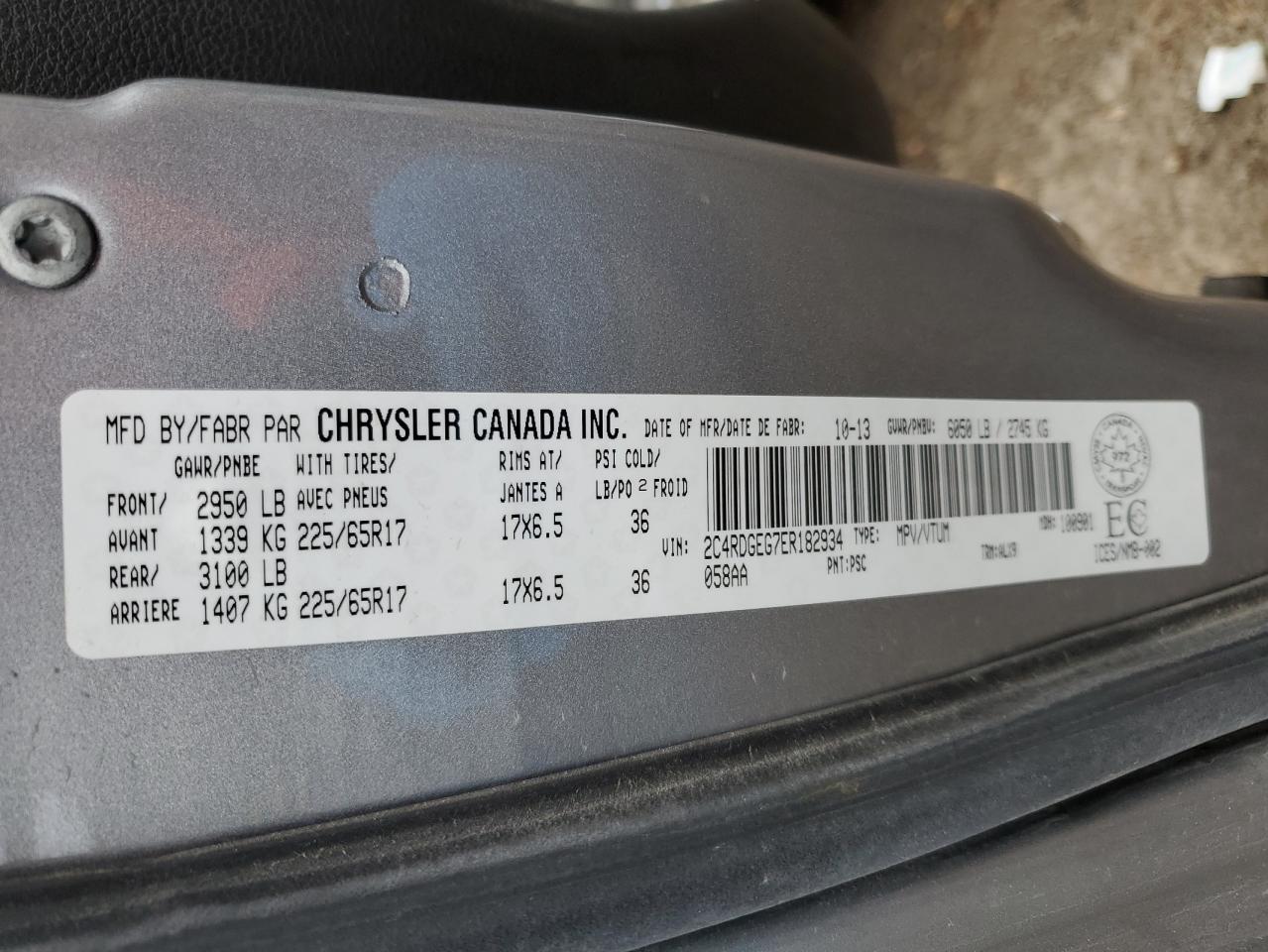 2C4RDGEG7ER182934 2014 Dodge Grand Caravan R/T