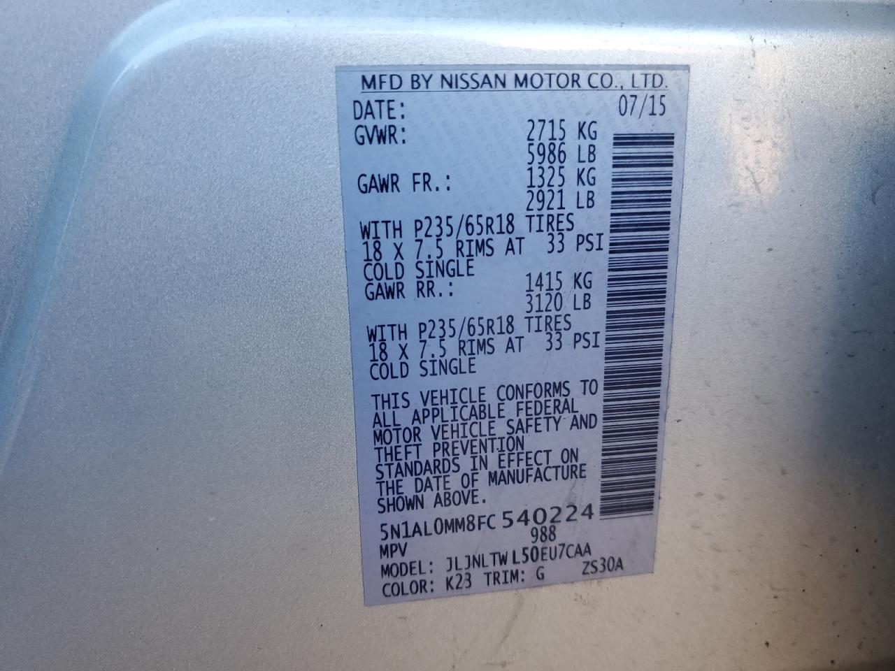 2015 Infiniti QX60 - Image 14