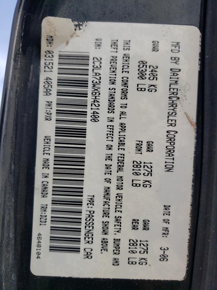 2006 Chrysler 300C Srt-8 VIN: 2C3LA73WX6H421400 Lot: 48517725