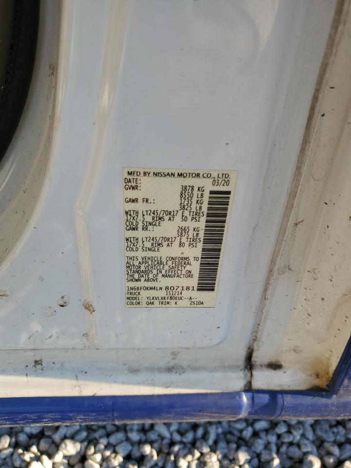 2020 Nissan Nv 1500 S VIN: 1N6BF0KM4LN807181 Lot: 81908864