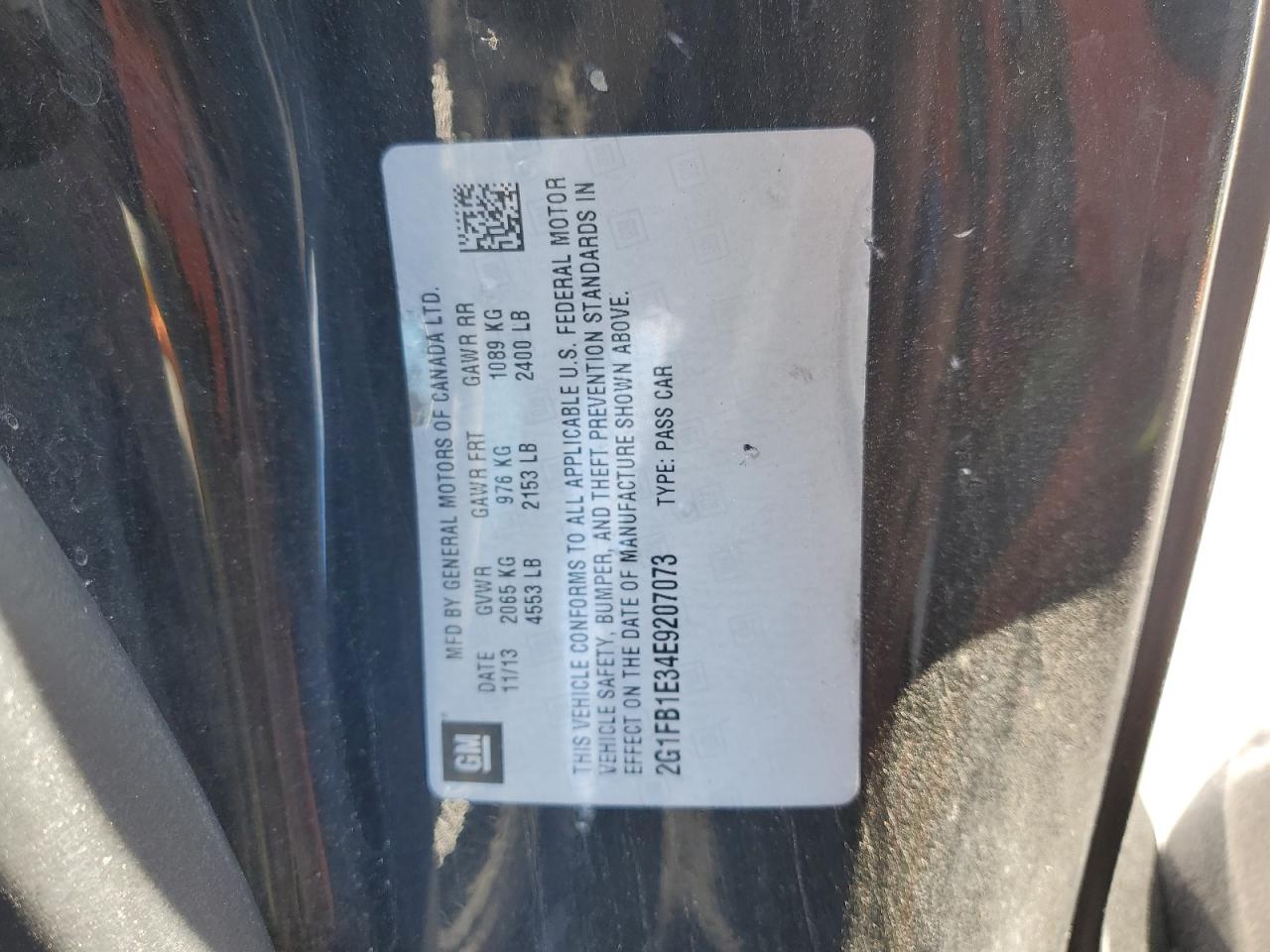 2014 Chevrolet Camaro Lt VIN: 2G1FB1E34E9207073 Lot: 81990124