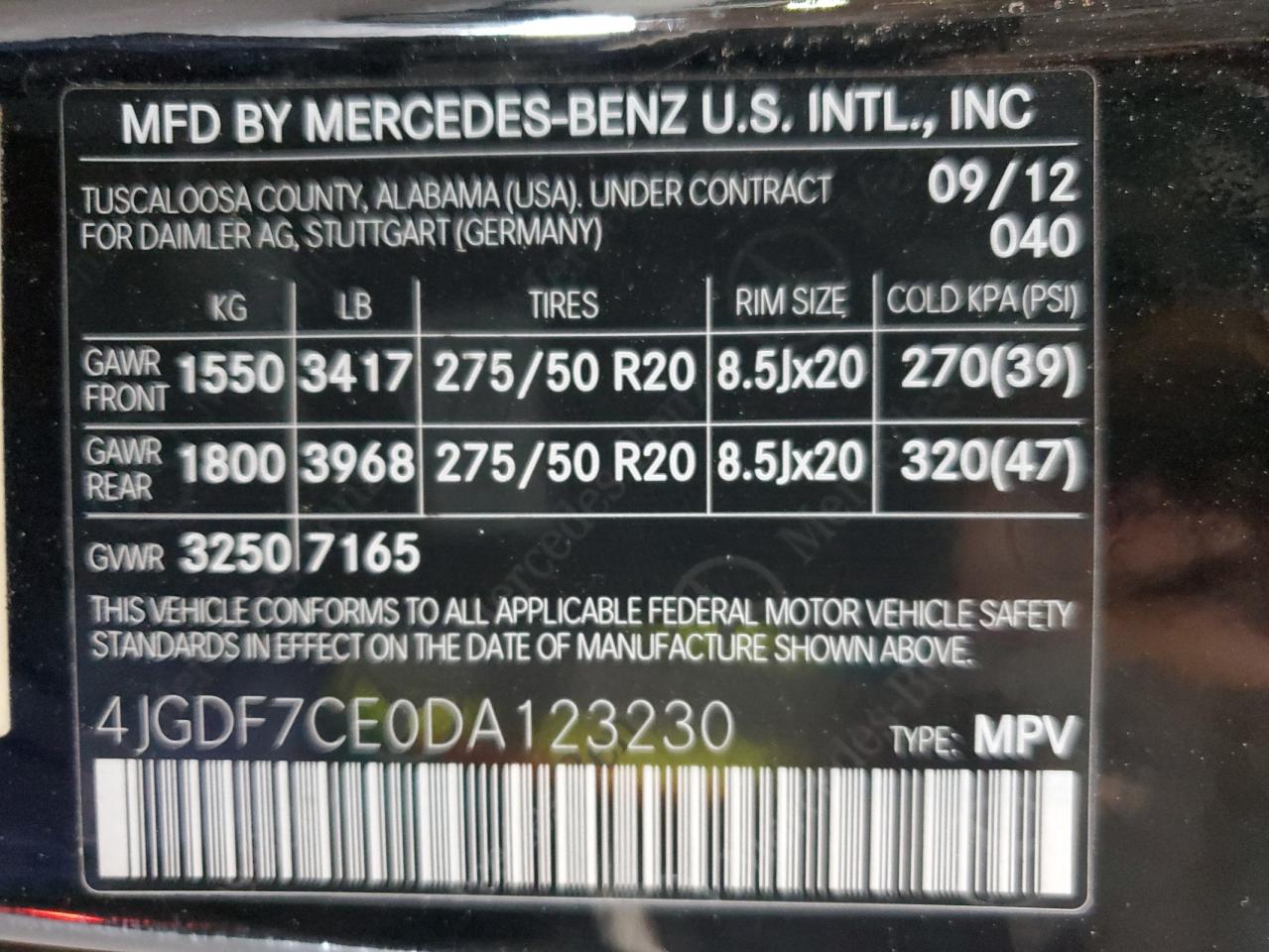 VIN 4JGDF7CE0DA123230 2013 MERCEDES-BENZ GL-CLASS no.13