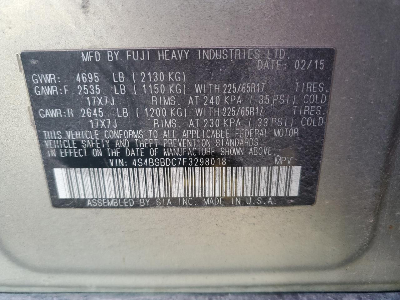 2015 Subaru Outback - Image 15