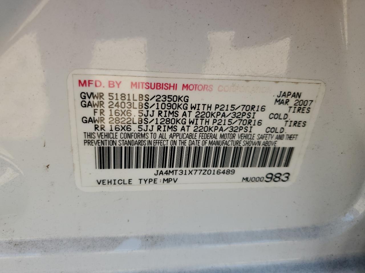 2007 Mitsubishi Outlander - Image 15