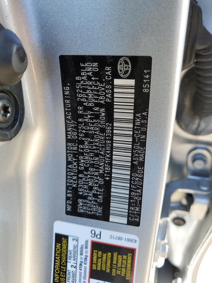 VIN 4T1BF1FK4HU813962 2017 TOYOTA CAMRY no.12