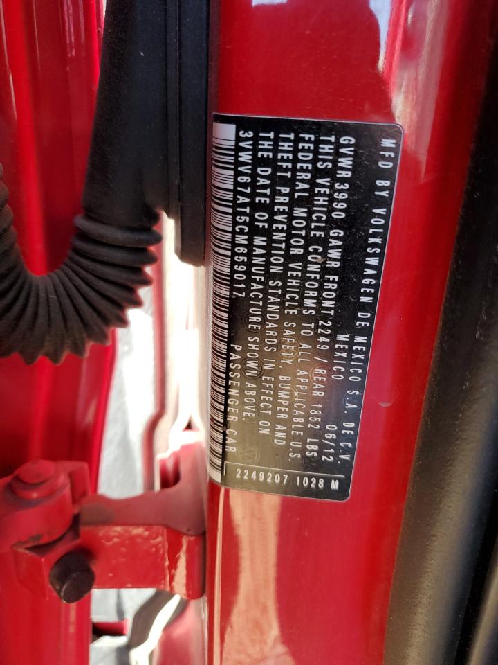 2012 Volkswagen Beetle Turbo VIN: 3VWV67AT5CM659017 Lot: 81939644