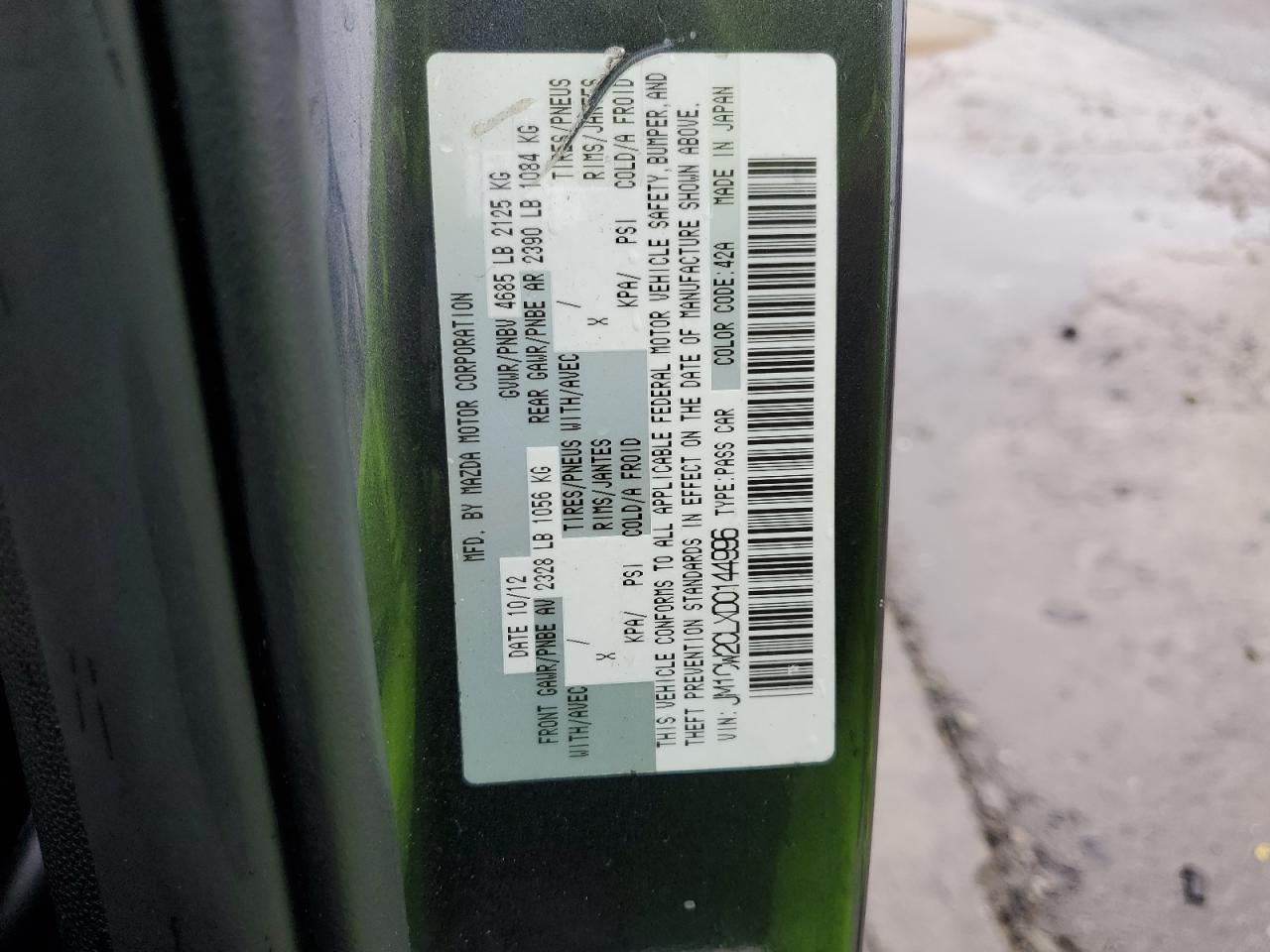 2013 Mazda 5 VIN: JM1CW2CLXD0144996 Lot: 82337914