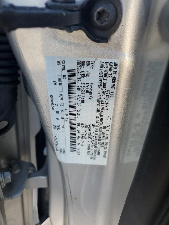 2016 Ford Focus Se VIN: 1FADP3K20GL378184 Lot: 79816234