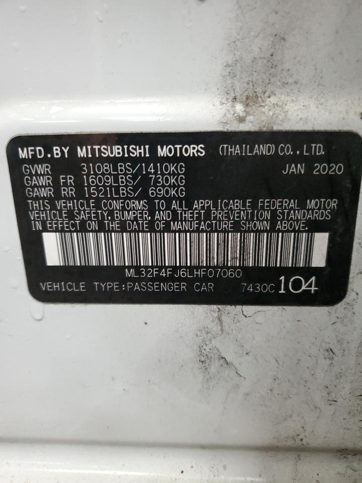 2020 Mitsubishi Mirage G4 Se VIN: ML32F4FJ6LHF07060 Lot: 79286444