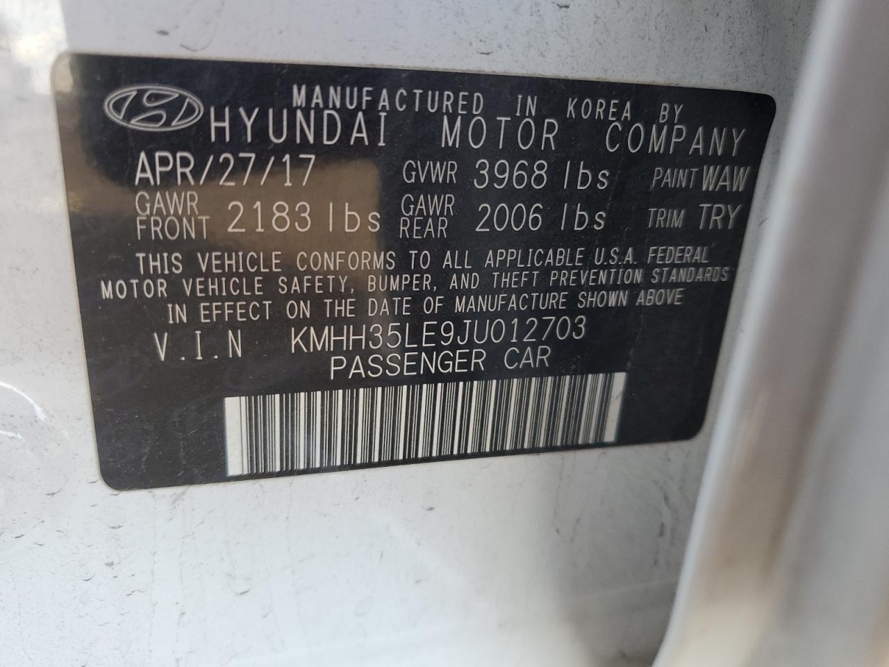 2018 Hyundai Elantra Gt VIN: KMHH35LE9JU012703 Lot: 78302254