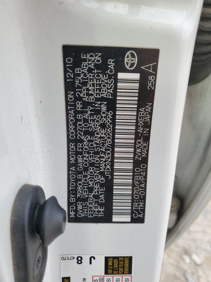 JTDKN3DU7B0262996 2011 Toyota Prius