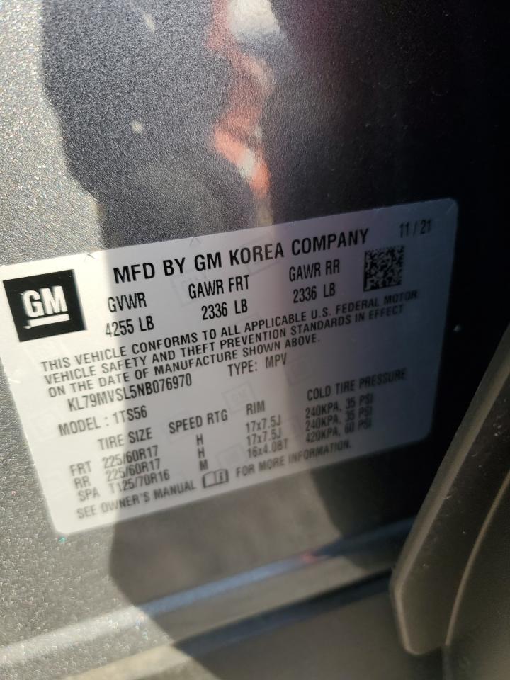 2022 Chevrolet Trailblazer Activ VIN: KL79MVSL5NB076970 Lot: 81795664