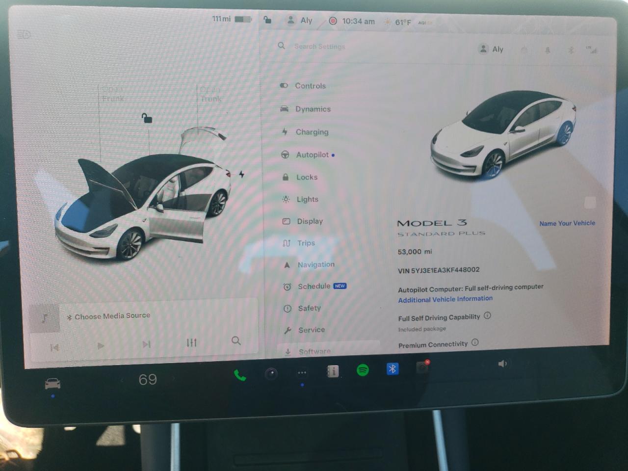 VIN 5YJ3E1EA3KF448002 2019 TESLA MODEL 3 no.9