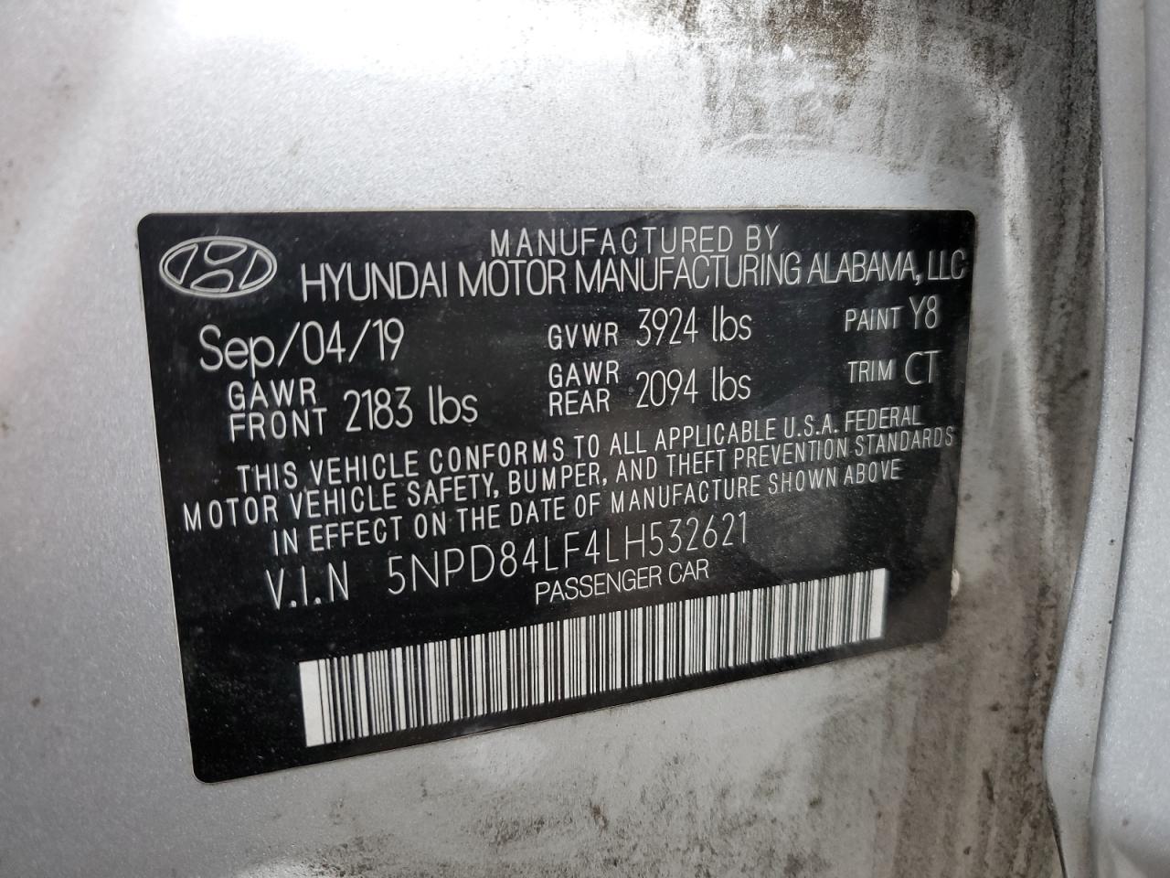 2020 Hyundai Elantra Sel VIN: 5NPD84LF4LH532621 Lot: 77602754