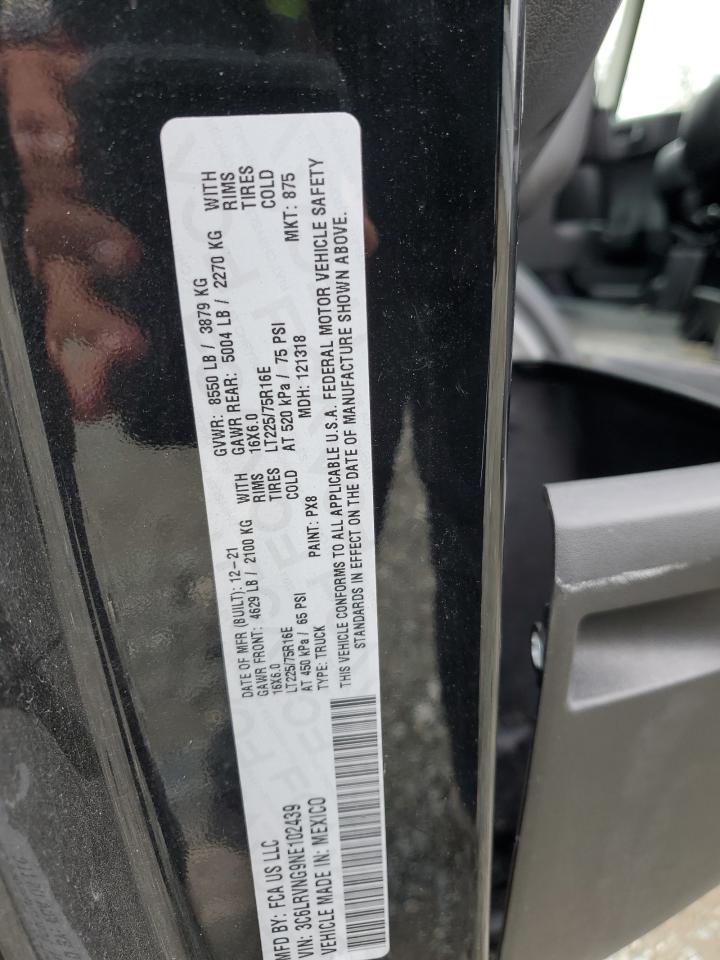 2022 Ram Promaster 1500 1500 Standard VIN: 3C6LRVNG9NE102439 Lot: 77444614