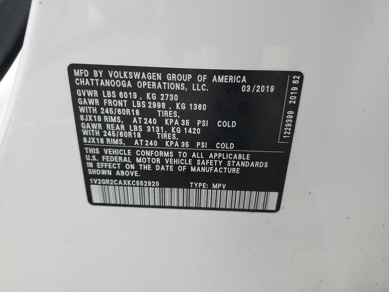 2019 Volkswagen Atlas - Image 13