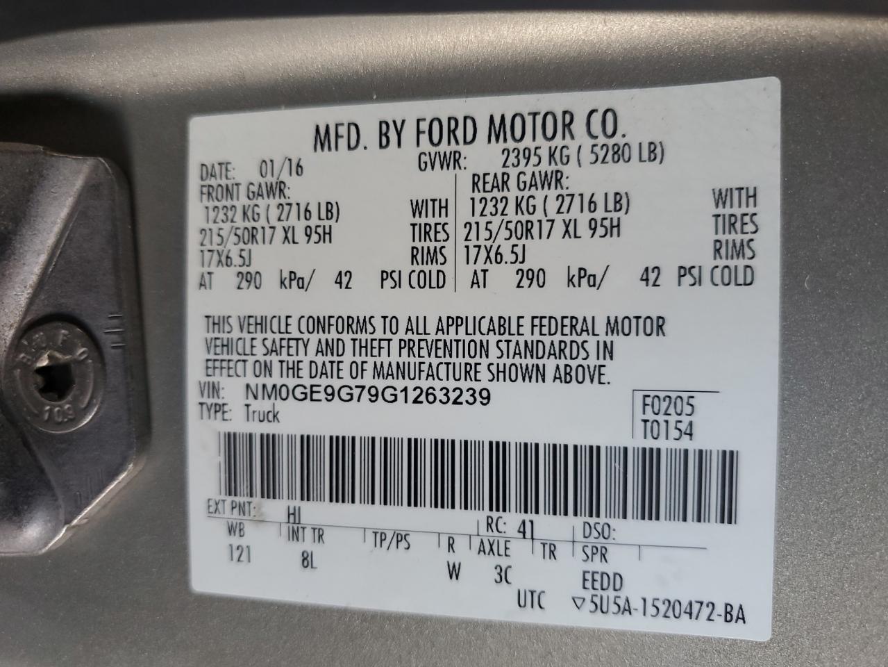 NM0GE9G79G1263239 2016 Ford Transit Connect Titanium