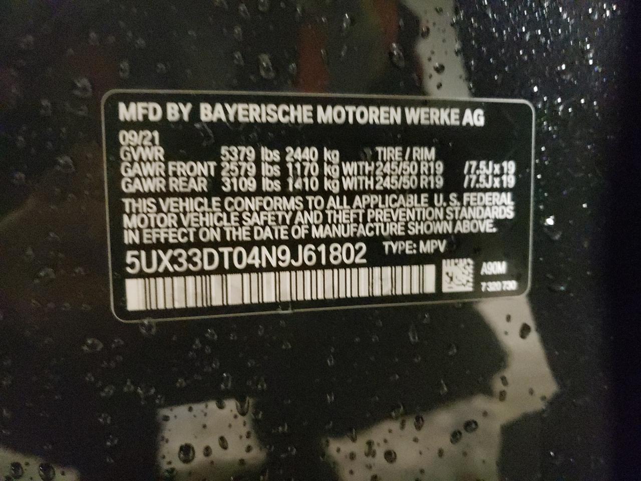 5UX33DT04N9J61802 2022 BMW X4 - Image 12