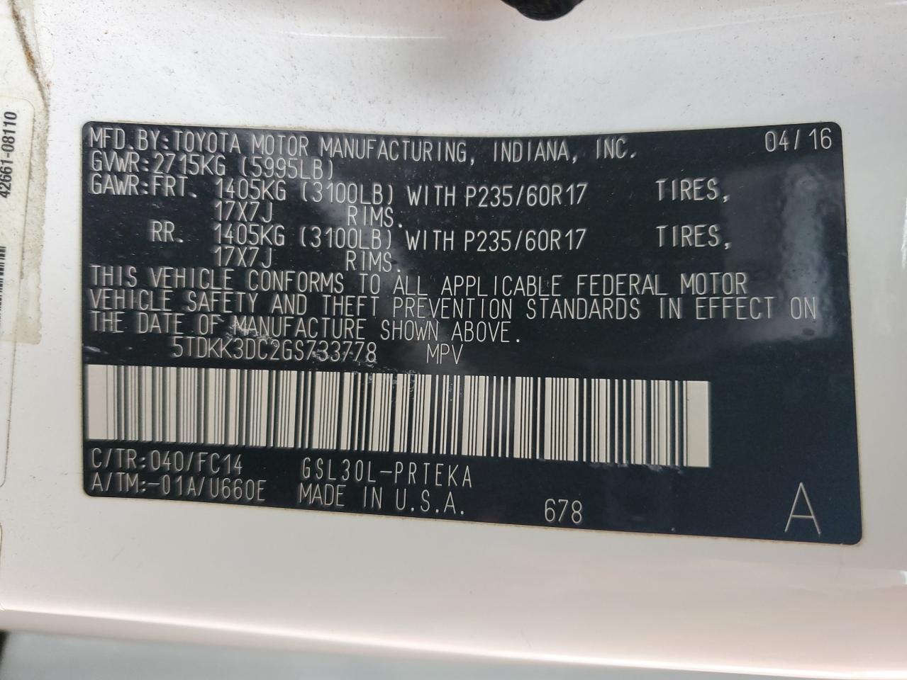 2016 Toyota Sienna - Image 13