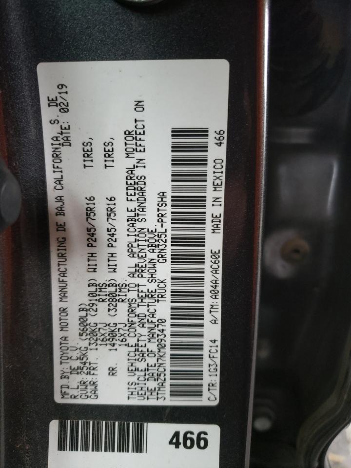 VIN 3TMAZ5CN7KM093470 2019 TOYOTA TACOMA no.13