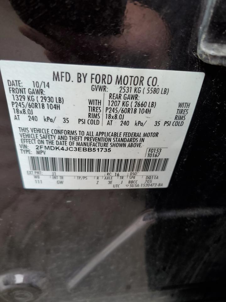 VIN 2FMDK4JC3EBB51735 2014 FORD EDGE no.13