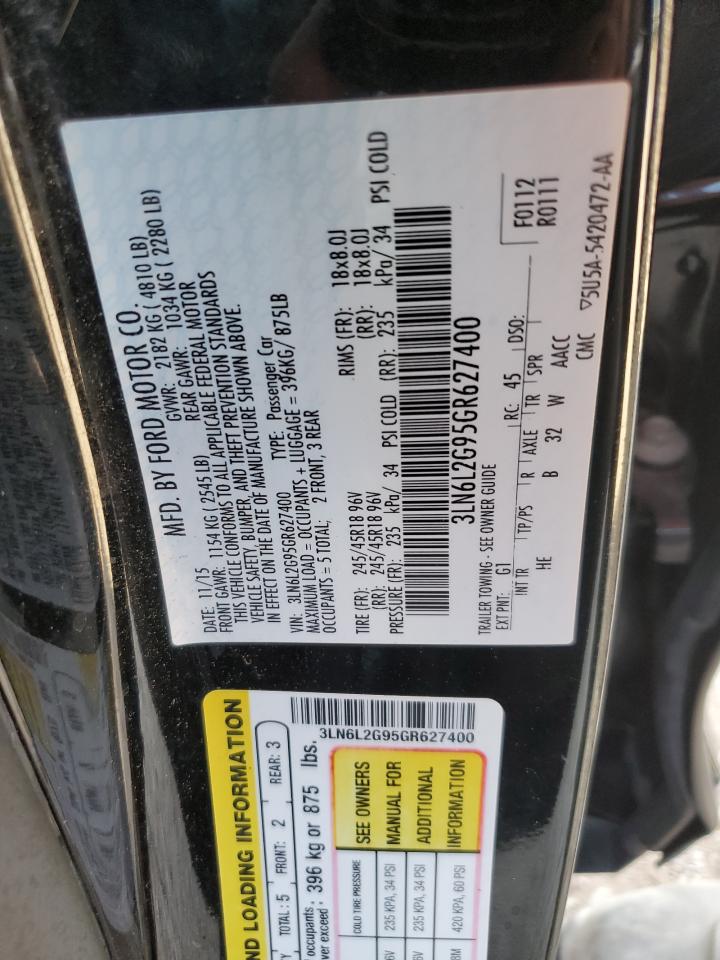 VIN 3LN6L2G95GR627400 2016 LINCOLN MKZ no.12