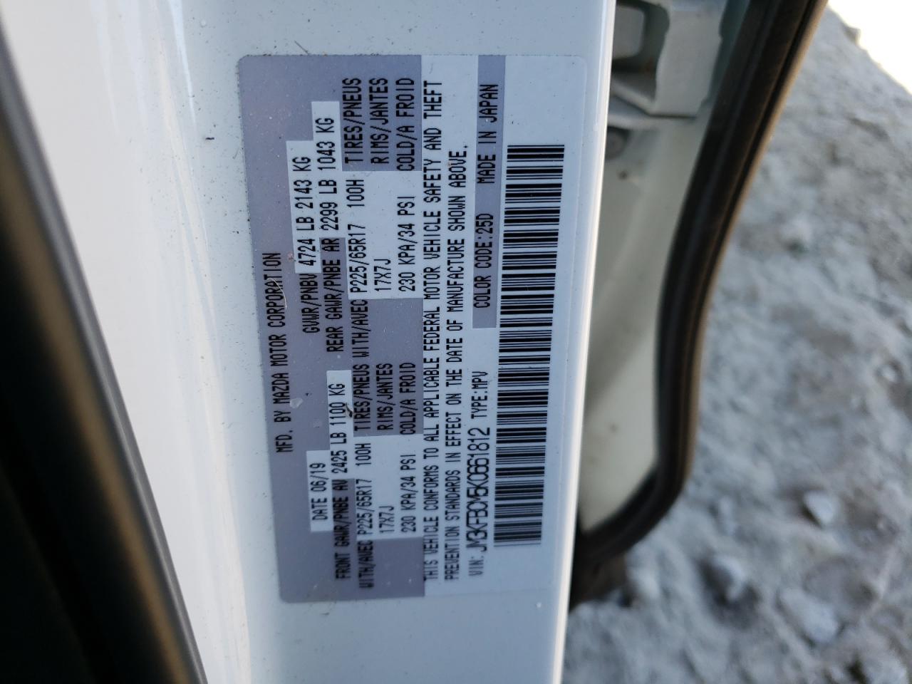 2019 Mazda Cx-5 Touring VIN: JM3KFBCM5K0661812 Lot: 80966944