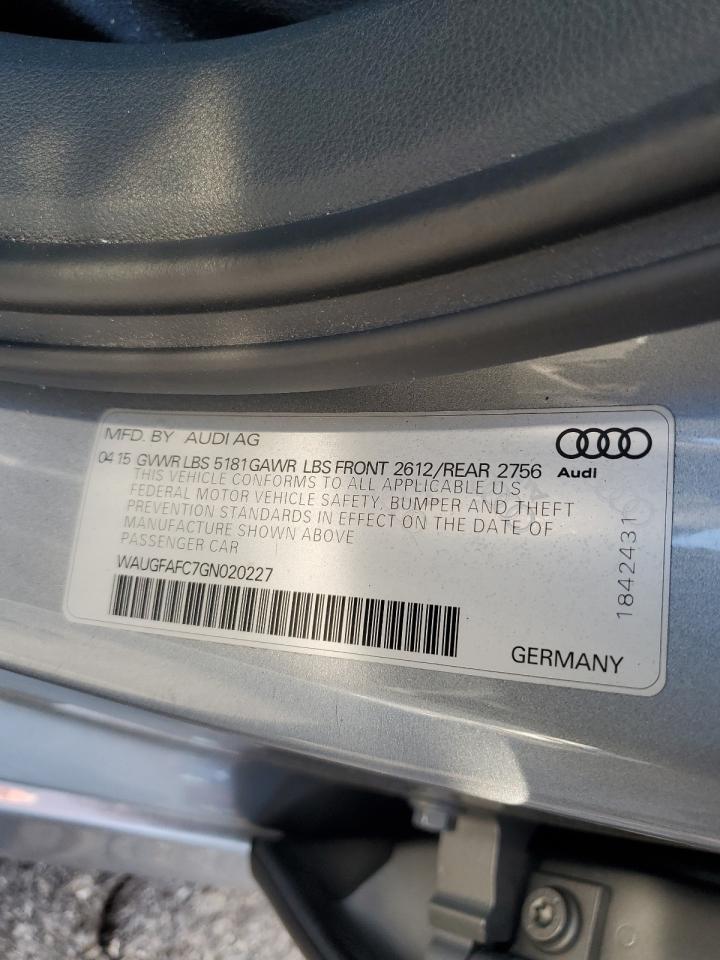 2016 Audi A6 Premium Plus VIN: WAUGFAFC7GN020227 Lot: 80873654