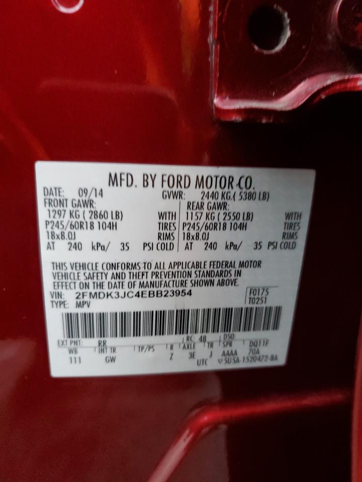 VIN 2FMDK3JC4EBB23954 2014 FORD EDGE no.14